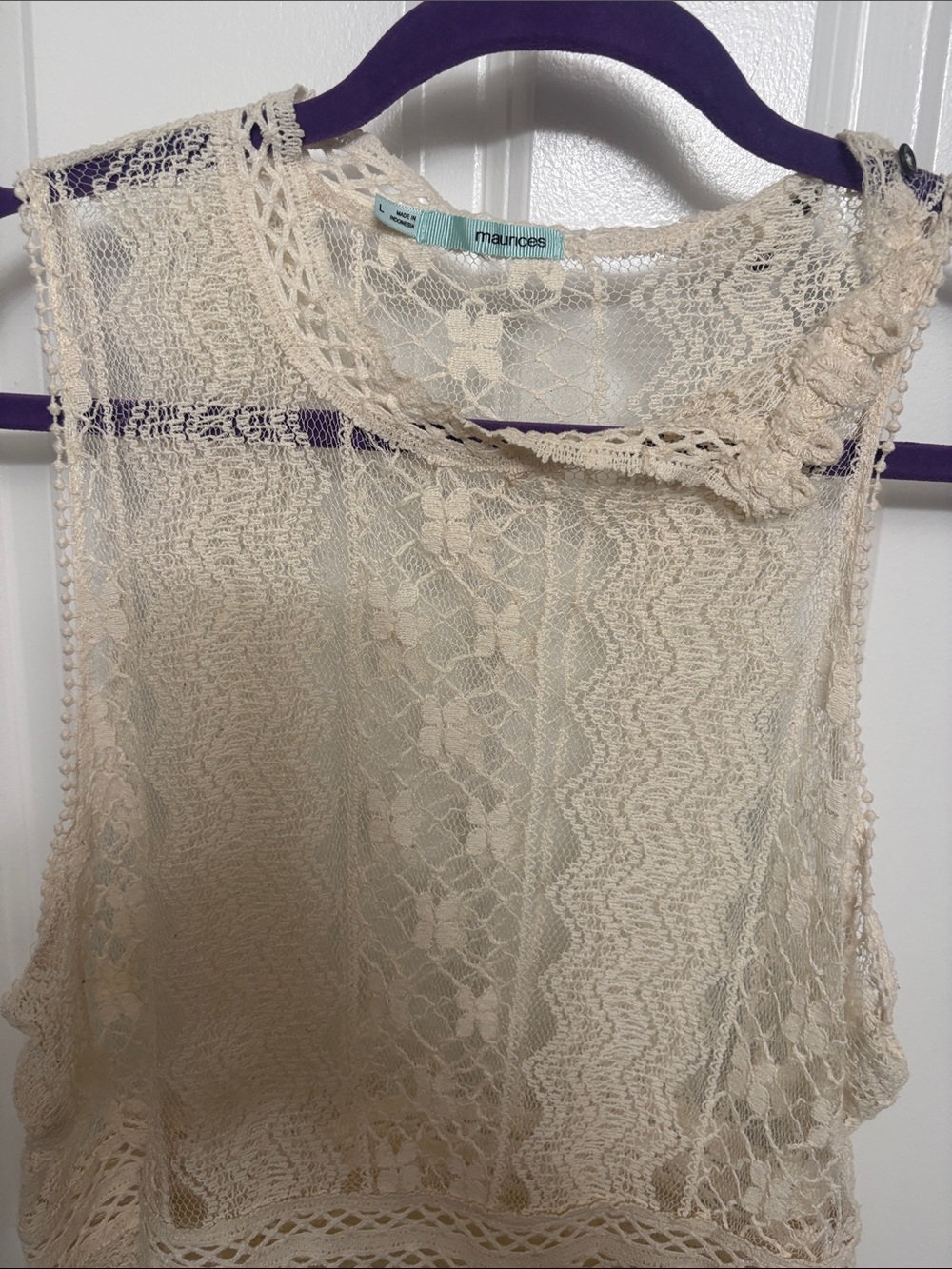 Maurices Ivory Lace Sleeveless Camisole